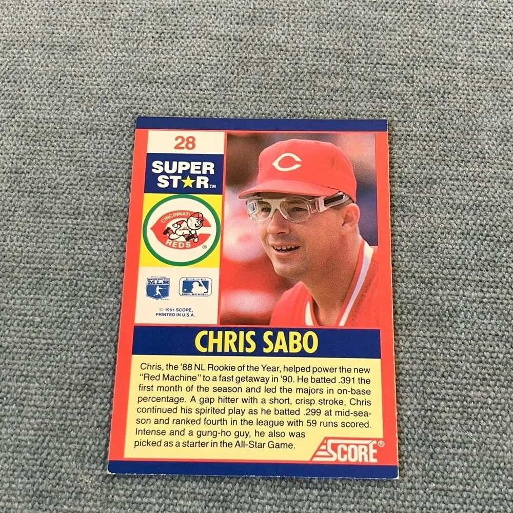 1991 Score Cincinnati Reds Baseball Card Trading Card